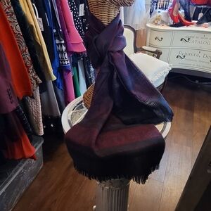 Forecaster Of Boston  forest green & burgandy Acrylic Scarf EUC- like new